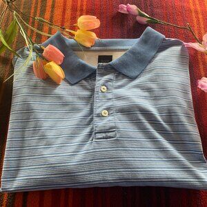 Men's Size 2XL "Black" Label by SAKS Fifth Ave Light Blue Polo Golf Shirt